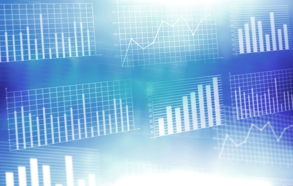 Candlestick price charts on a trading screen
